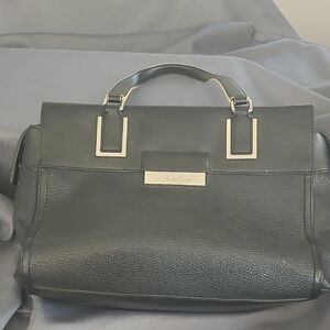 Calvin Klein Black Leather Satchel